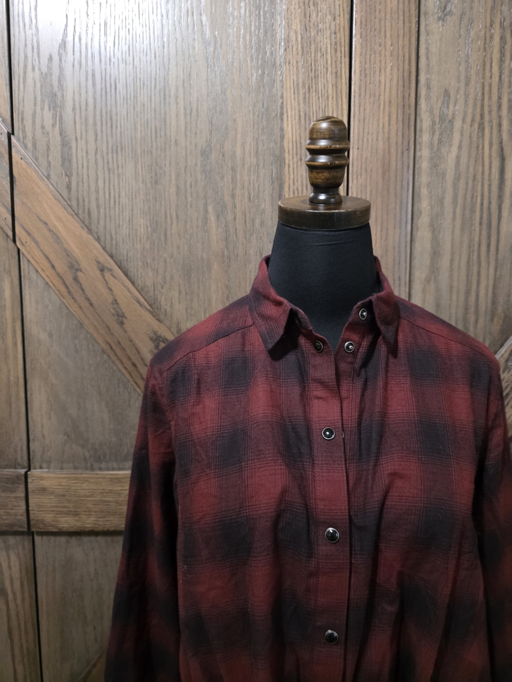 All Saints Plaid Twist-Hem Button Down Shirt - Picture 3 of 4